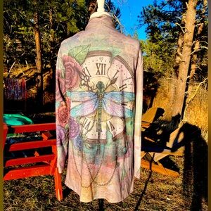 Beautiful nature fantasy cardigan by JustFashionNow. Size XL